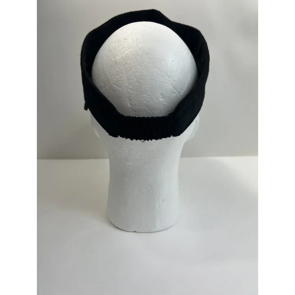 Straw Visor Hat Stretch Headband with Black Trim Womens 
